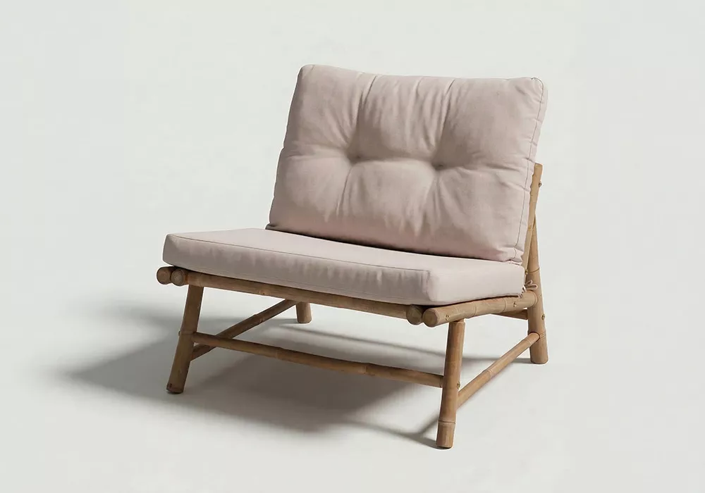 Silla de madera de bambú BAHIA lado Silla de madera de bambú BAHIA lado