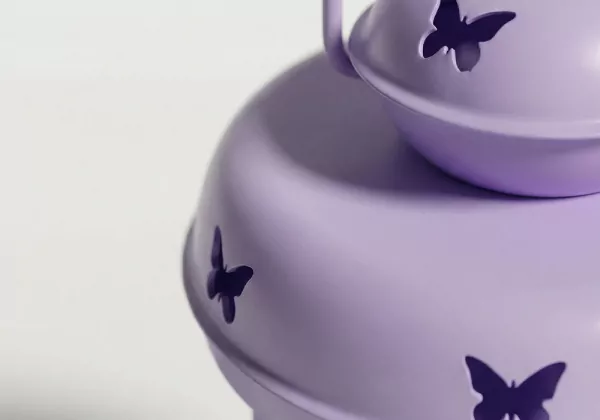 Farol decorativo LINEN-morado detalle