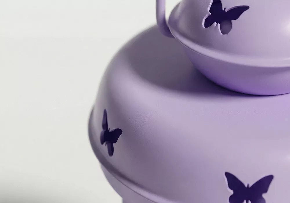 Farol decorativo LINEN-morado detalle