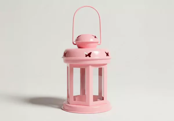 Farol decorativo LINEN-rosa principal