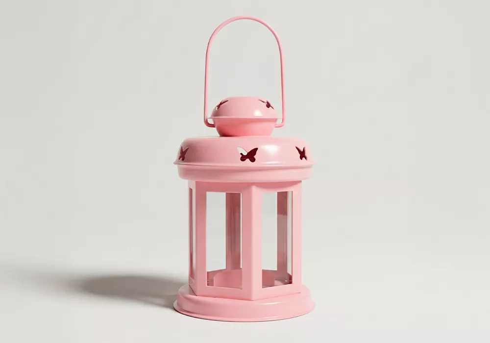 Farol decorativo LINEN-rosa principal
