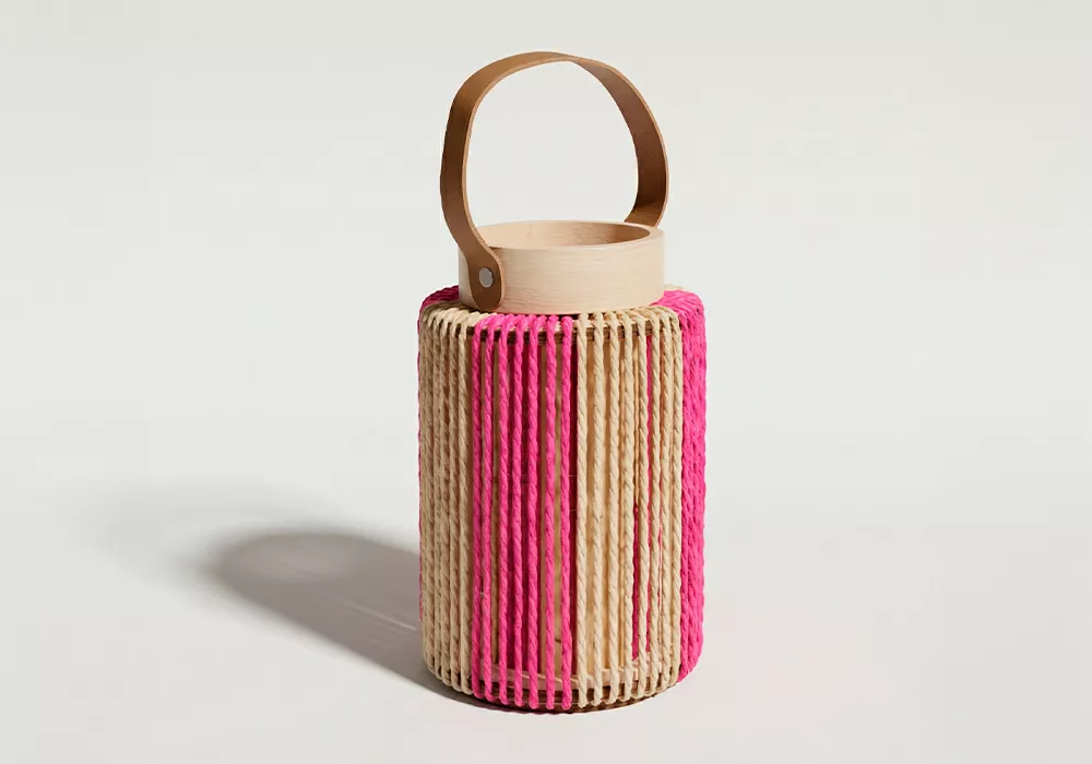 Farol de ratán de colores SILK