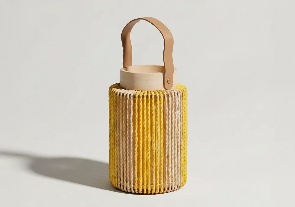 Farol de ratán de colores SILK-amarillo 3.4 Farol de ratán de colores SILK-amarillo 3.4