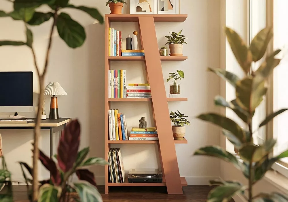 Estantería inclinada KUBO-decorada teja 2