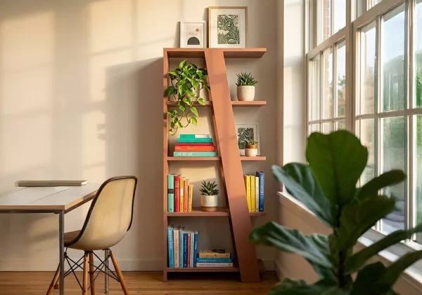 Estantería inclinada KUBO-decorada teja 3