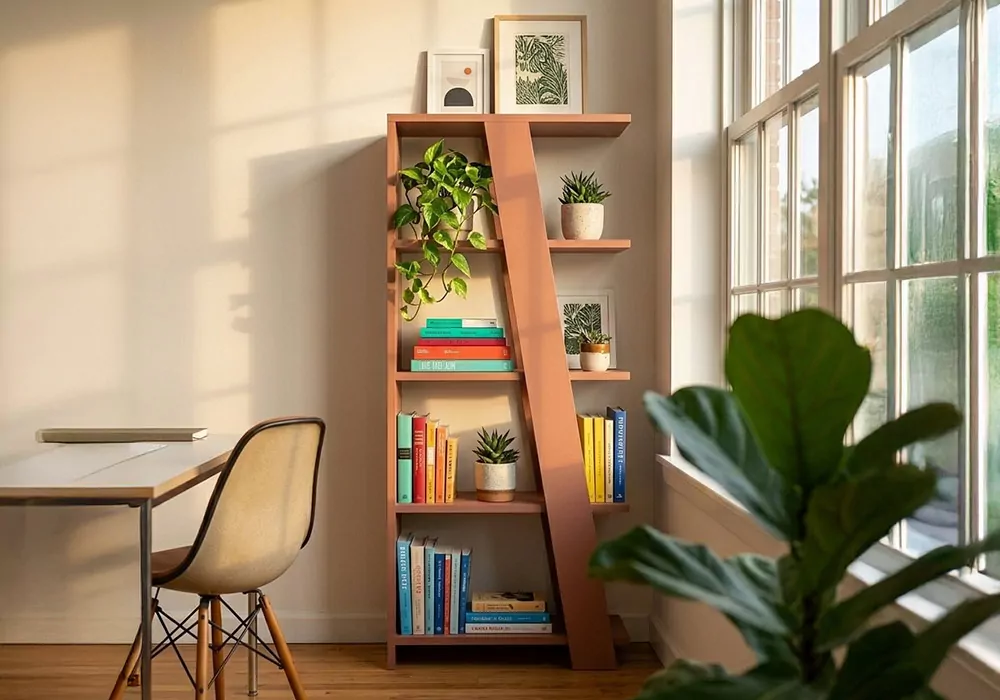 Estantería inclinada KUBO-decorada teja 3