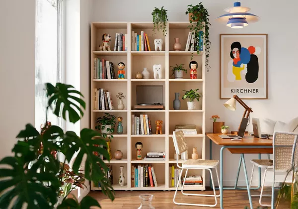 Estantería con trasera y baldas KUBO