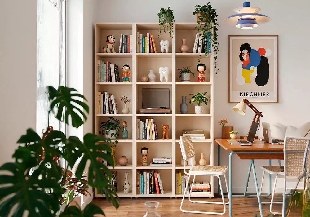 Estantería con trasera y baldas KUBO