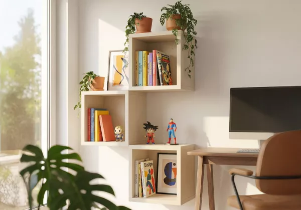 Estantería 1 hueco KUBO-decorada sand Estantería 1 hueco KUBO-decorada sand