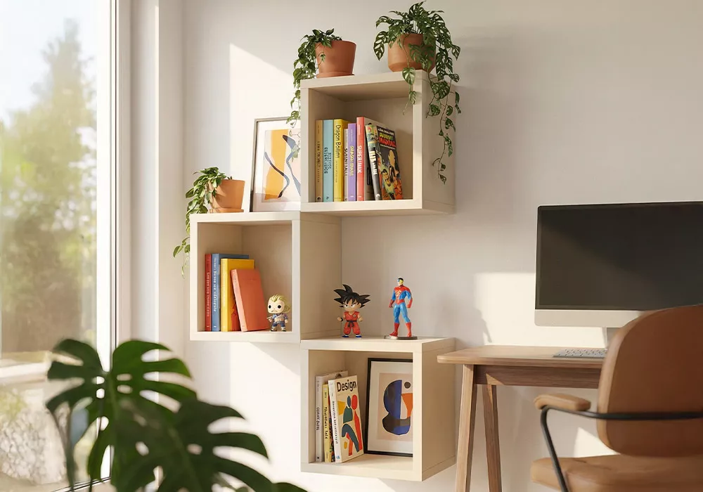 Estantería 1 hueco KUBO-decorada sand