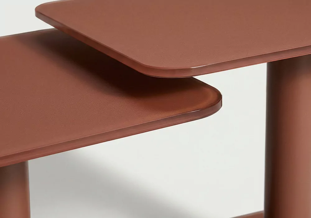 MESA centro dúo giratoria TANDEM-detalle taupe