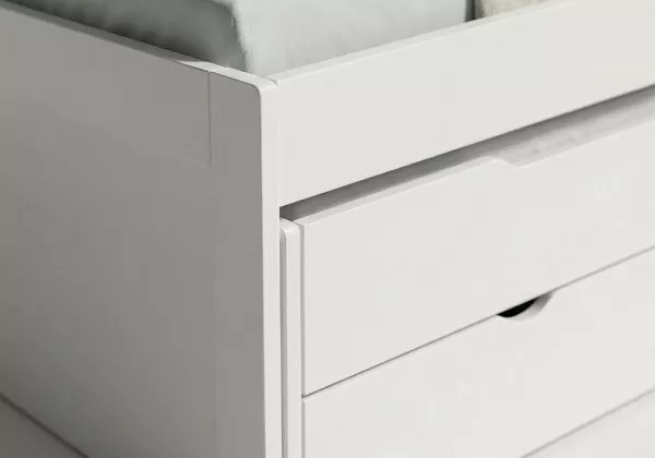 Cama nido com 2 gavetas + 2 estantes de parede MORFEO