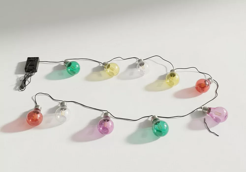 Guirnalda solar 10 bombillas color para jardín OLEA