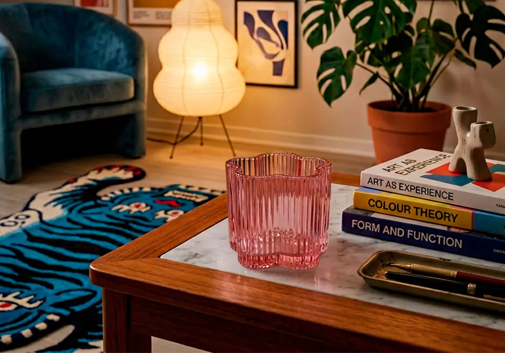 Portavelas flor FLEUR Rosa Ambiente