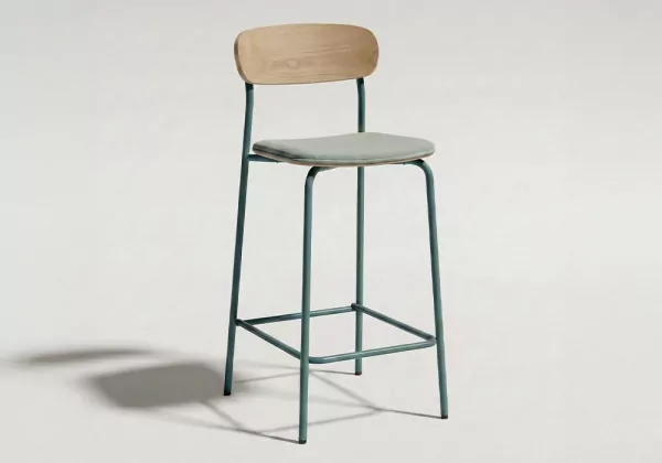 Taburete pata metálica ADRIEN 3.4 aguamarina