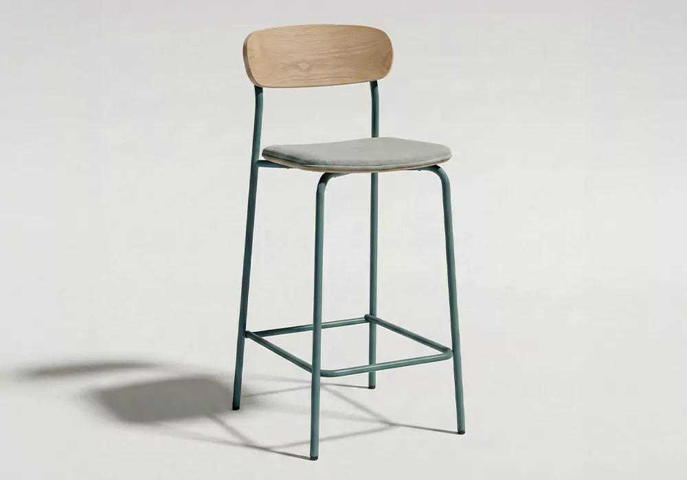 Taburete pata metálica ADRIEN 3.4 aguamarina