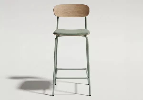 Taburete pata metálica ADRIEN principal aguamarina