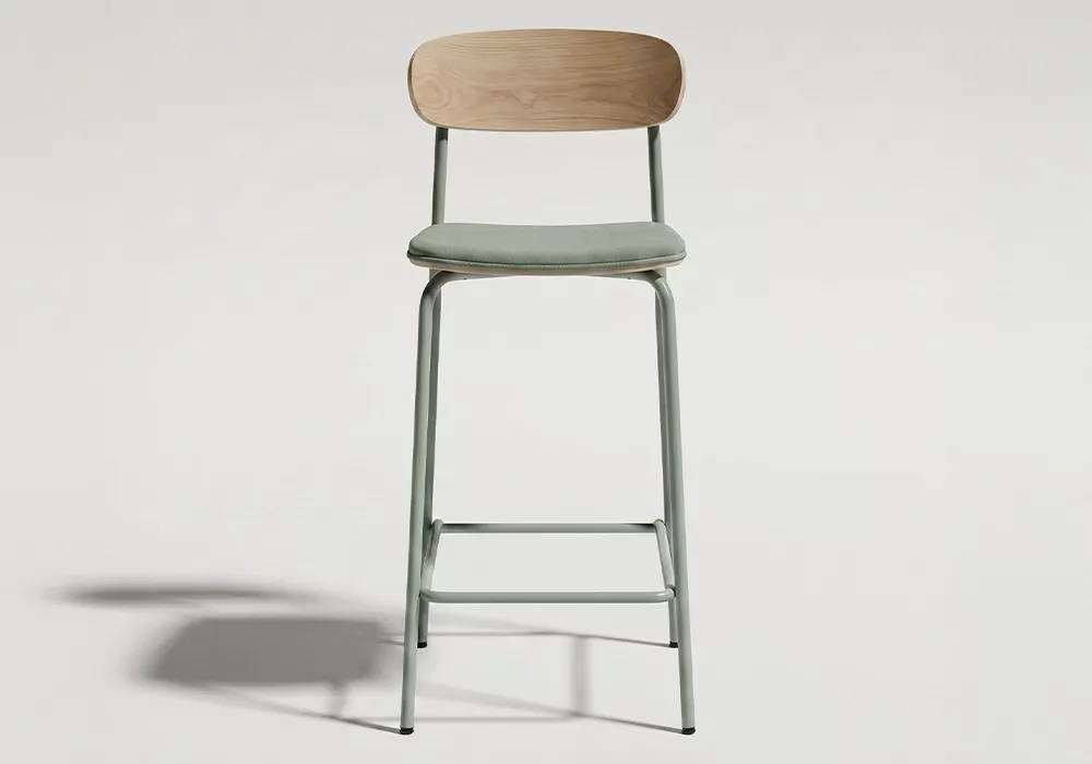 Taburete pata metálica ADRIEN principal aguamarina