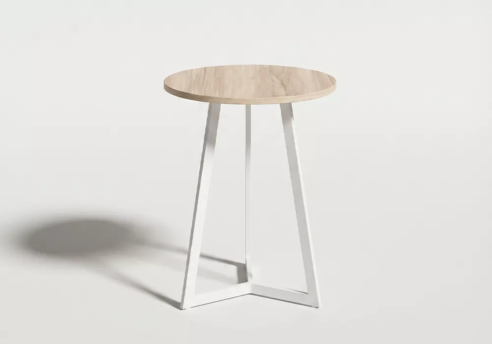 Mesa auxiliar redonda tapa madera YARA prncipal