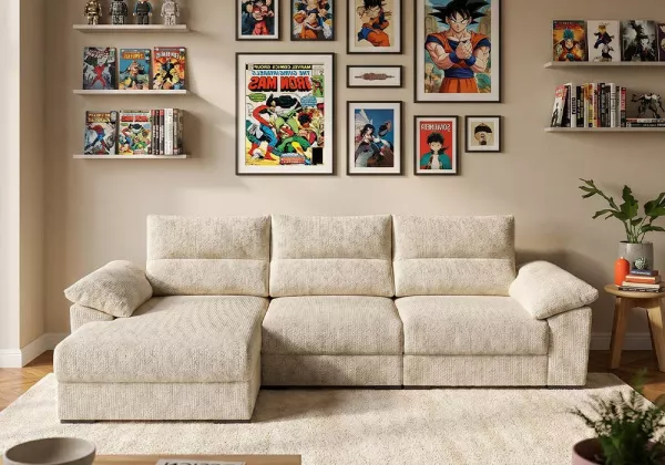 Sofá chaise longue asientos deslizantes NIVA crudo 6 Sofá chaise longue asientos deslizantes NIVA crudo 6