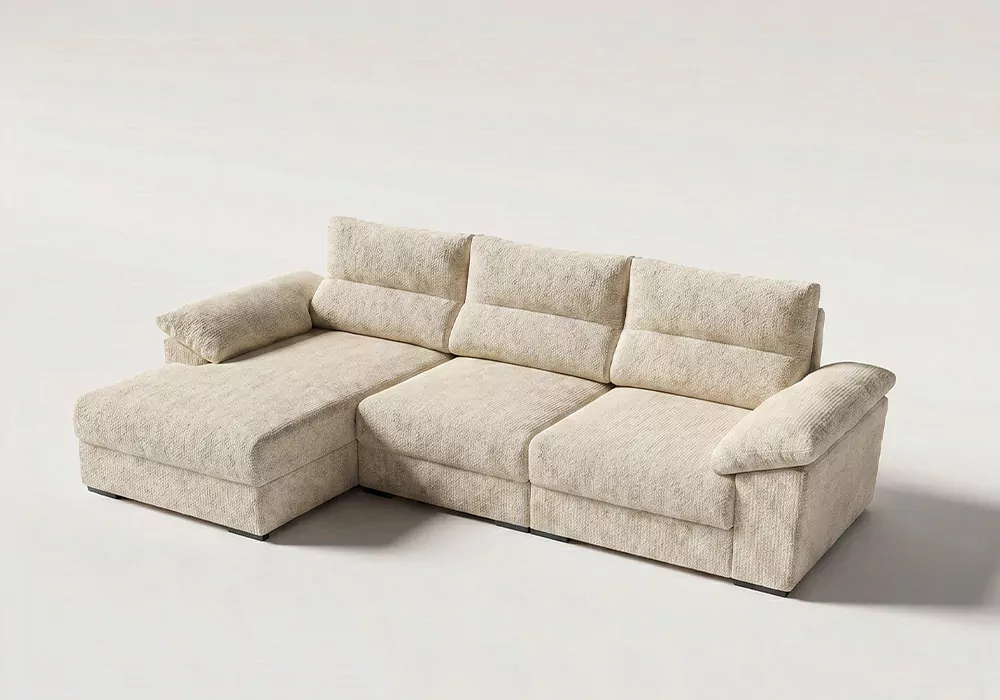 Sofá chaise longue asientos deslizantes NIVA crudo 8 Sofá chaise longue asientos deslizantes NIVA crudo 8
