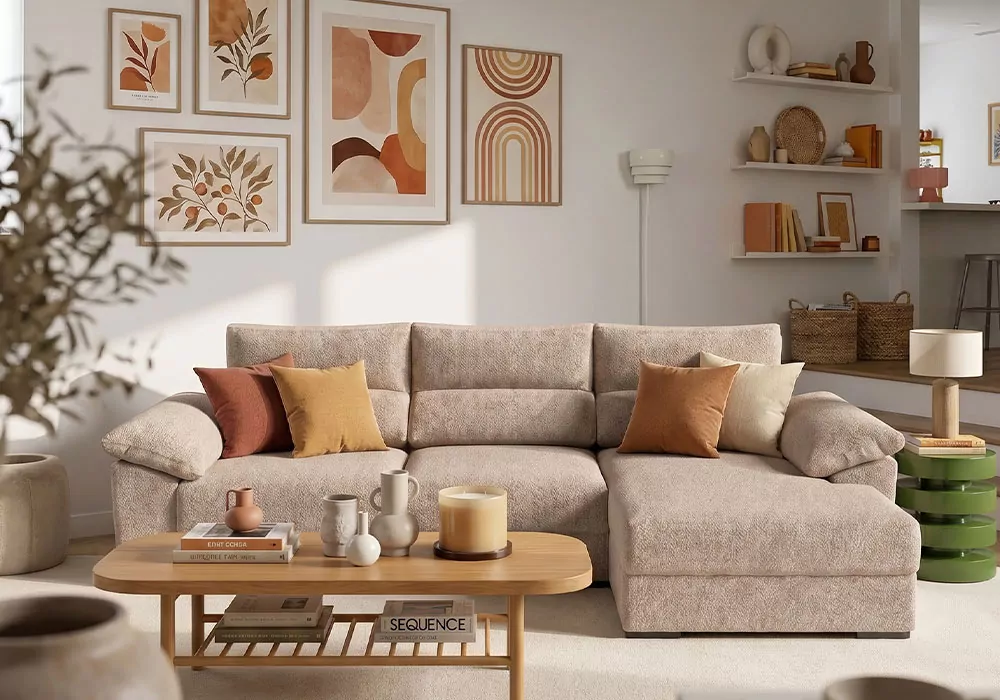 Sofá chaise longue asientos deslizantes NIVA