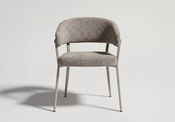 Silla comedor respaldo curvo EMI- taupe frente