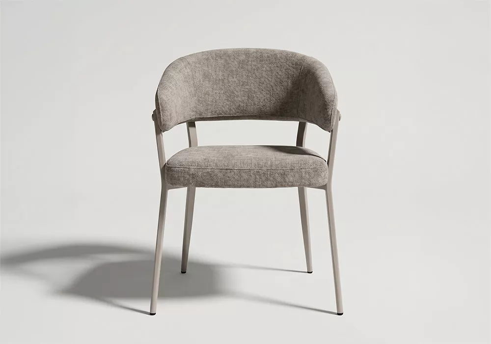 Silla comedor respaldo curvo EMI- taupe frente