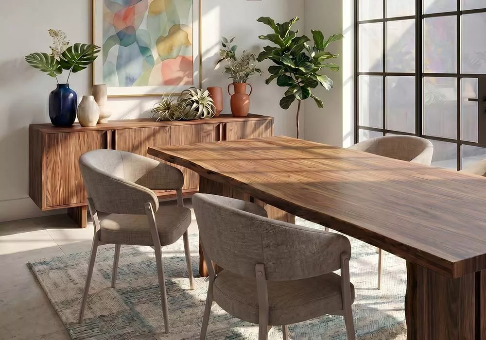 Silla comedor respaldo curvo EMI- taupe ambiente