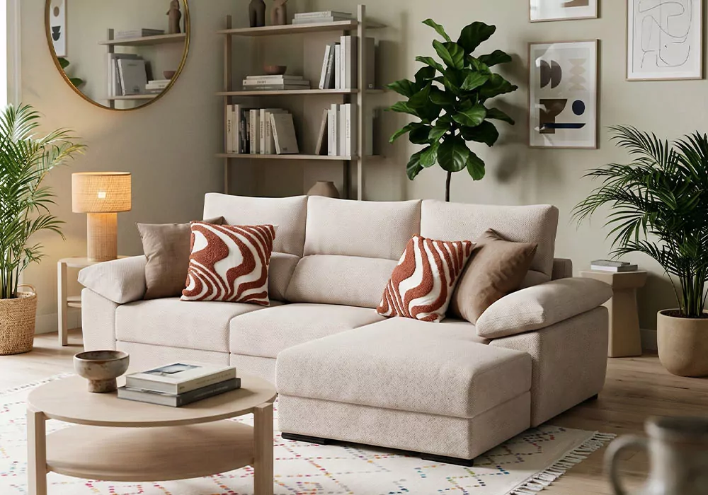 Sofá chaise longue asientos deslizantes NIVA