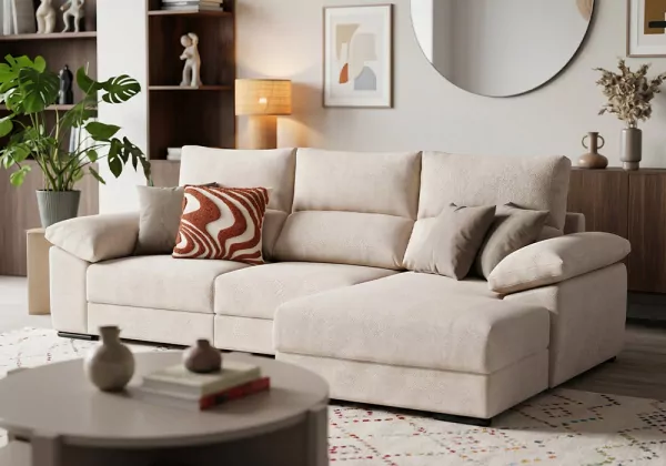 Sofá chaise longue asientos deslizantes NIVA
