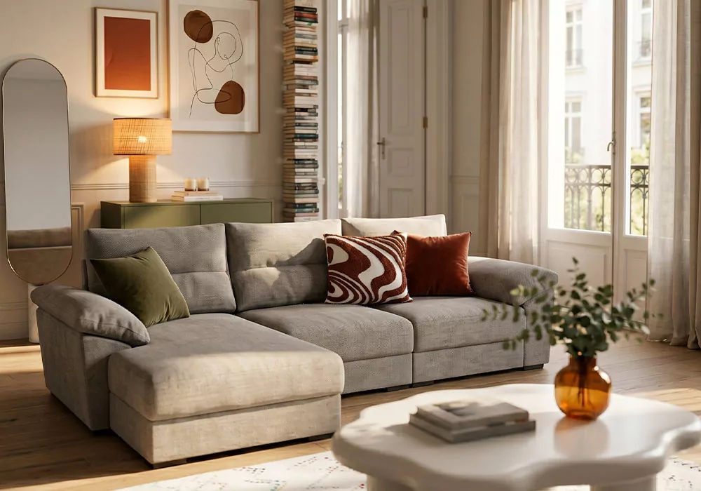 Sofá chaise longue asientos deslizantes NIVA Sofá chaise longue asientos deslizantes NIVA
