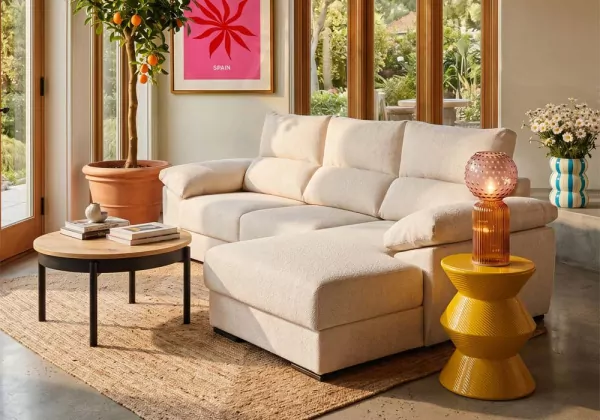 Sofá chaise longue asientos deslizantes NIVA DECORADA