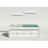 Cama doble con 2 cajones + 2 estantes pared MORFEO-frontal Cama doble con 2 cajones + 2 estantes pared MORFEO-frontal