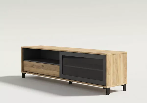 Mueble TV con puerta deslizante TRIBECA lado Mueble TV con puerta deslizante TRIBECA lado