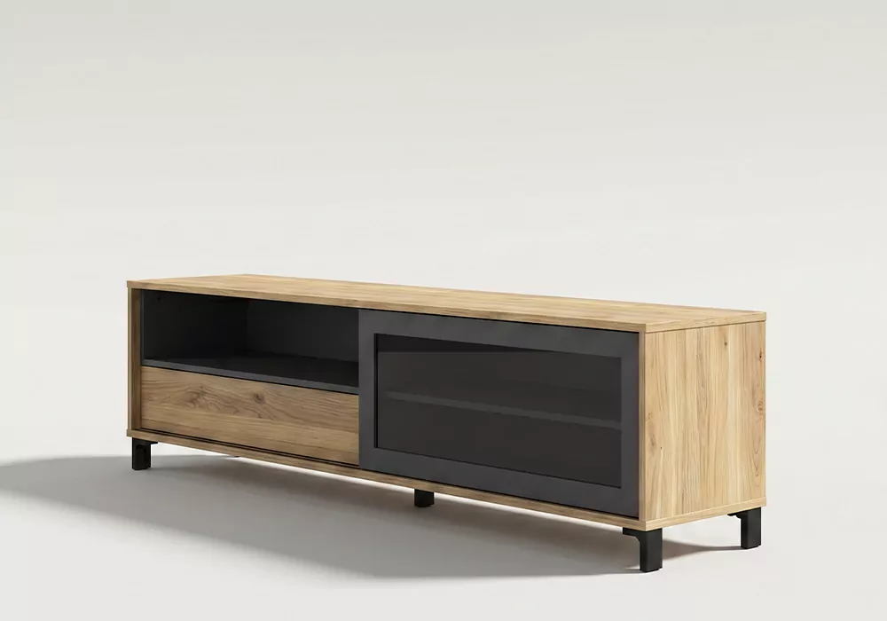 Mueble TV con puerta deslizante TRIBECA lado Mueble TV con puerta deslizante TRIBECA lado