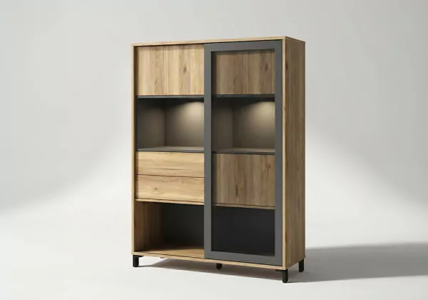 Vitrina baja puerta corredera TRIBECA con leds
