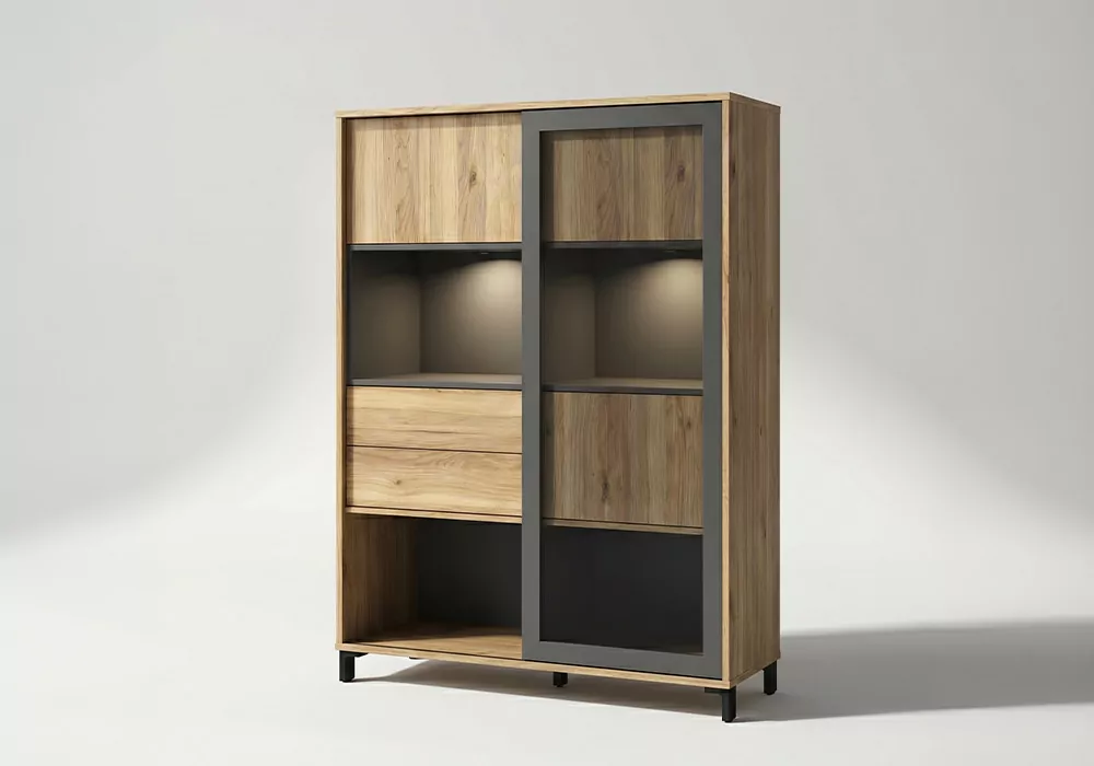Vitrina baja puerta corredera TRIBECA con leds