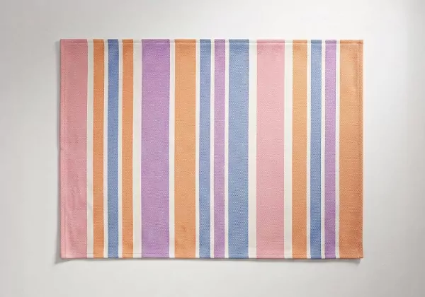 Mantel individual a rayas EDEN Naranja/Rosa/Azul Frente