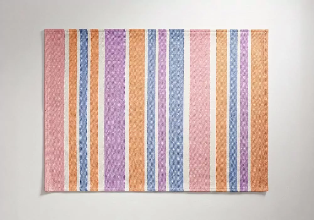 Mantel individual a rayas EDEN Naranja/Rosa/Azul Frente