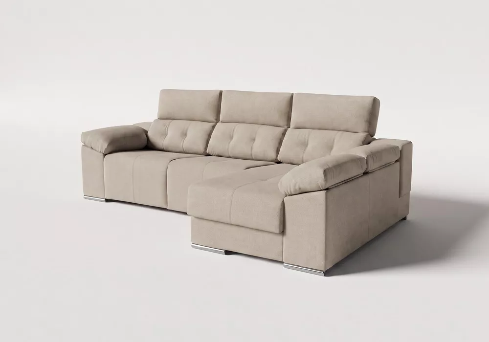 Sofá chaise longue relax electrico MAX tostado lado Sofá chaise longue relax electrico MAX tostado lado