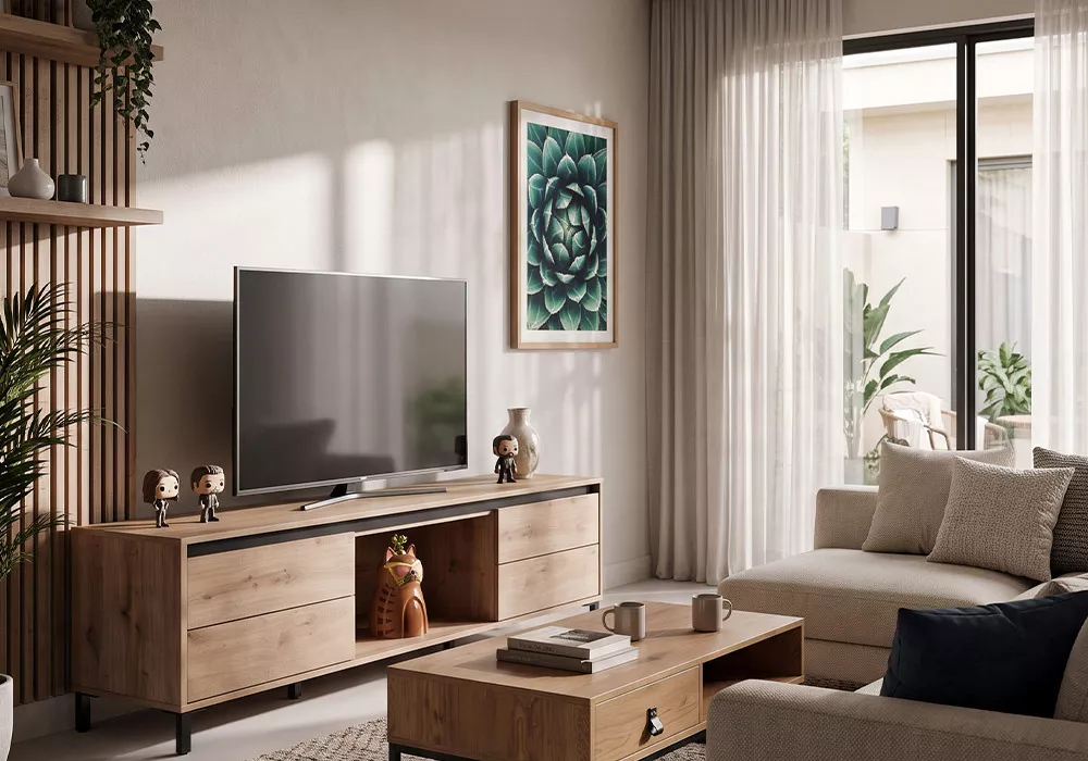 Mobiliário de TV de 2 portas e 1 gaveta de orben