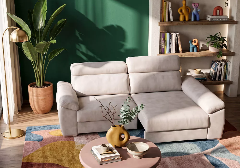 Sofá de 3 ou 4 lugares conversíveis para chaisse longue TORINI Sofá de 3 ou 4 lugares conversíveis para chaisse longue TORINI