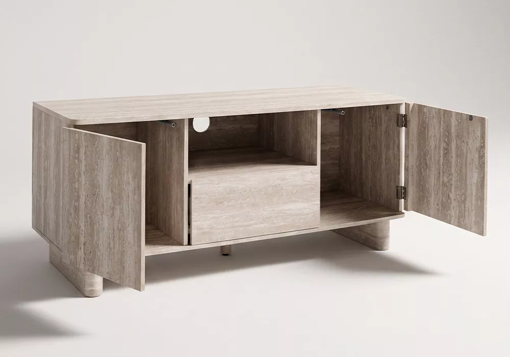 Mueble TV efecto travertino TRAVIA Mueble TV efecto travertino TRAVIA
