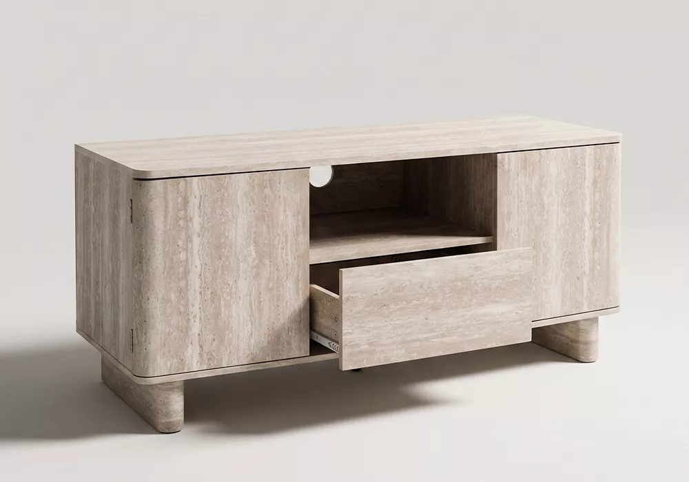 Mueble TV efecto travertino TRAVIA Mueble TV efecto travertino TRAVIA