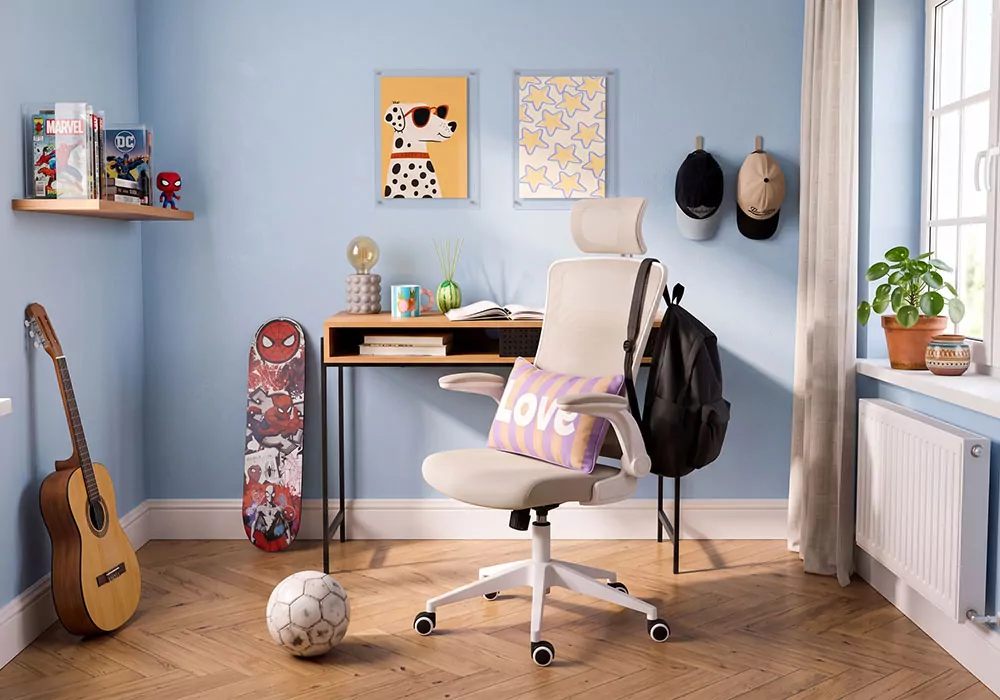 Silla de estudio con brazos abatibles URSA foto decorada Silla de estudio con brazos abatibles URSA foto decorada