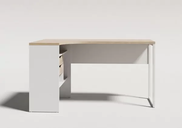 Mesa escritorio rincón cajones FIRE foto frontal