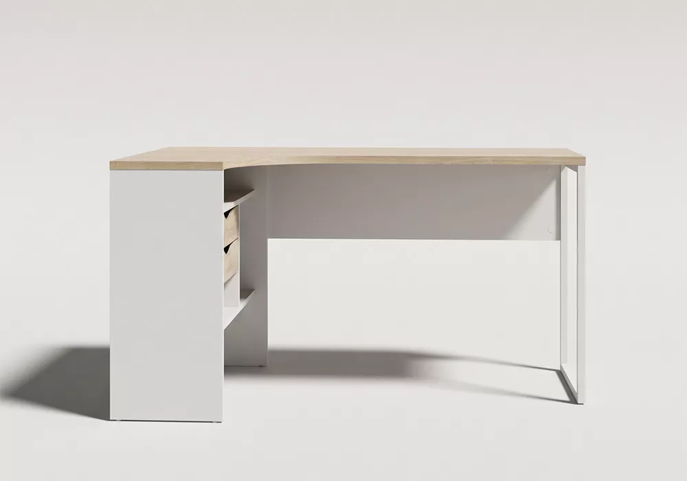 Mesa escritorio rincón cajones FIRE foto frontal
