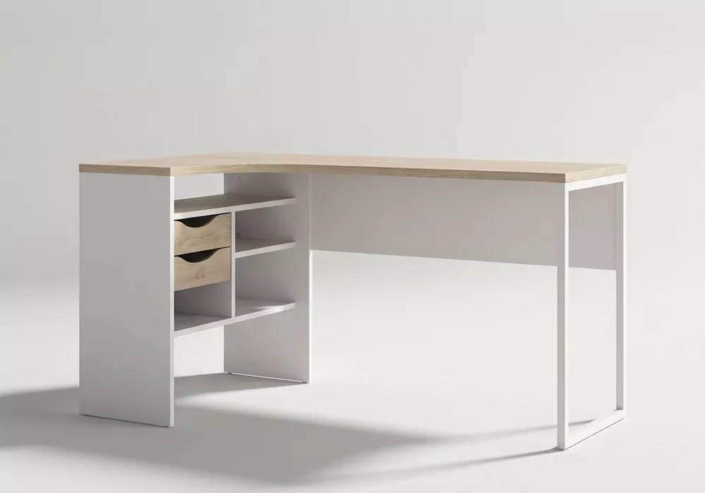 Mesa escritorio rincón cajones FIRE foto 3/4