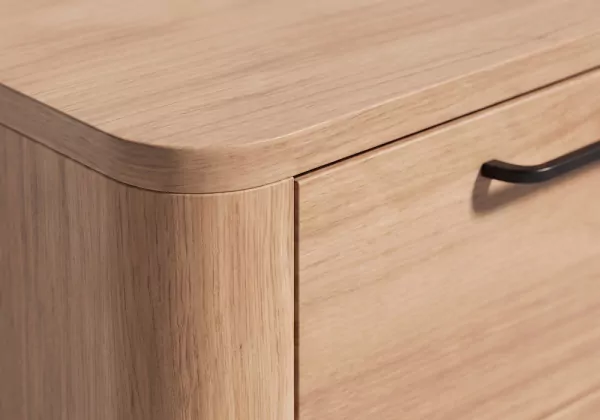 Mesita 2 cajones BRONTE madera detalle